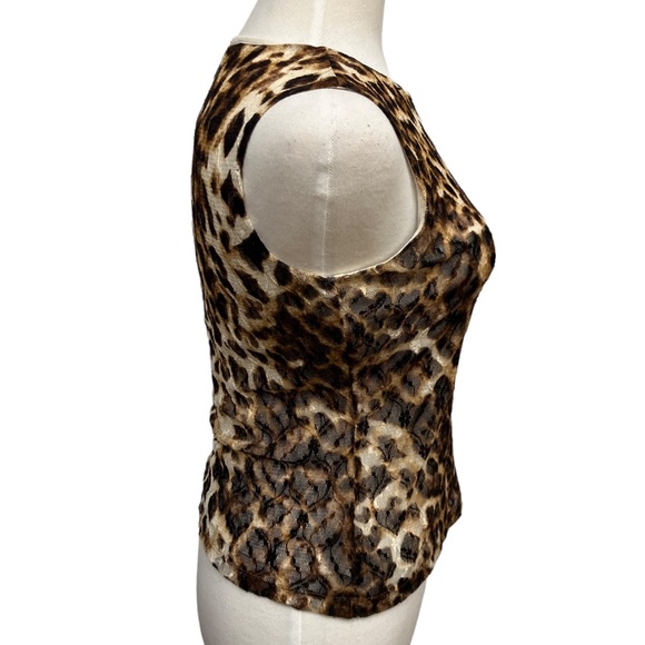 VINTAGE Y2K Entier Classiques Animal Print Sleeveless Stretch Top Women’s Small - Picture 2 of 7